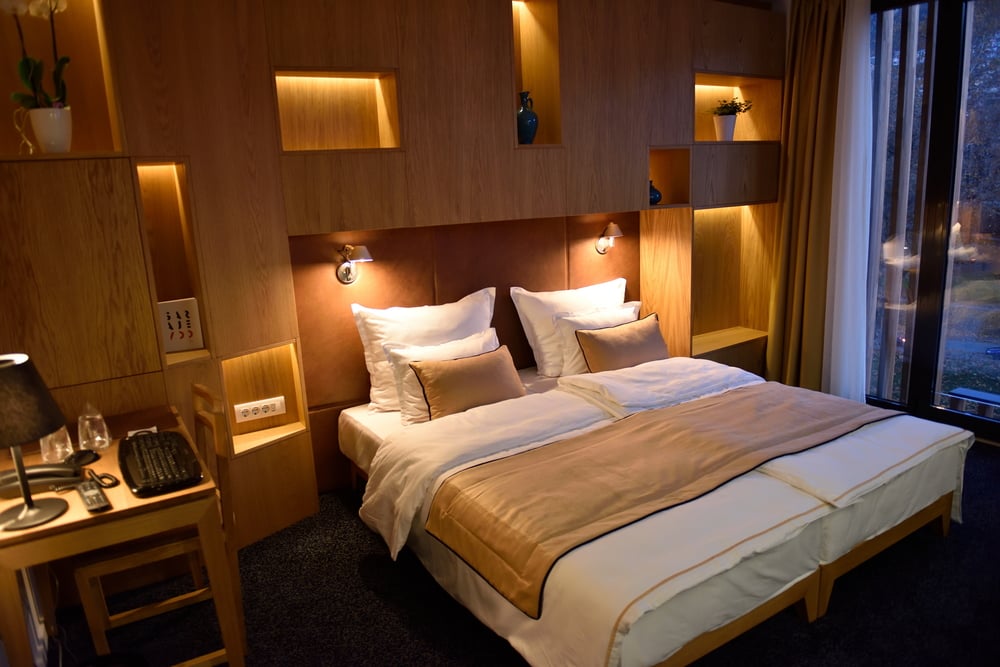 Interior of modern comfortable hotel room